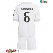 Camiseta Real Madrid Eduardo Camavinga #6 Primera Equipación para niños 2025-26 manga corta (+ pantalones cortos)
